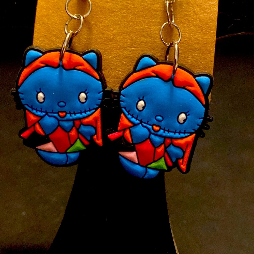 Disney nightmare before Christmas Sally, Hello kitty earrings.
